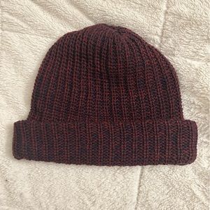 USA-made knit cranberry blue beanie
